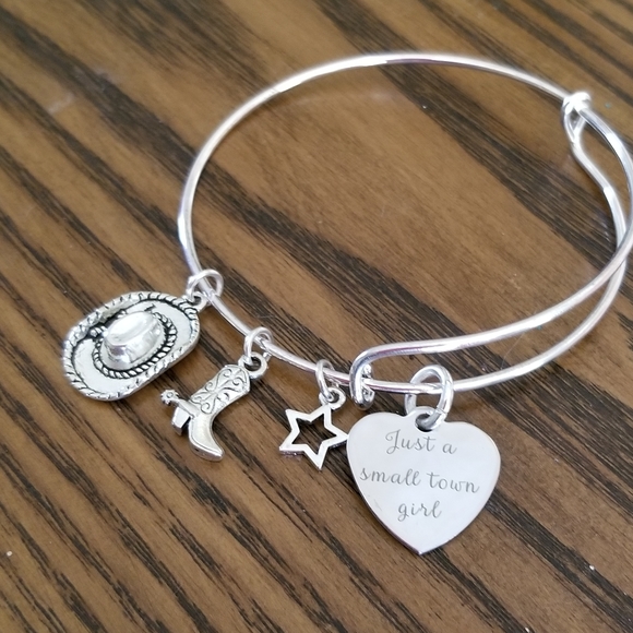 Just a Small Town Girl Bracelet County Girl Cowgirl Boot Steve Perry Journey - Picture 3 of 3